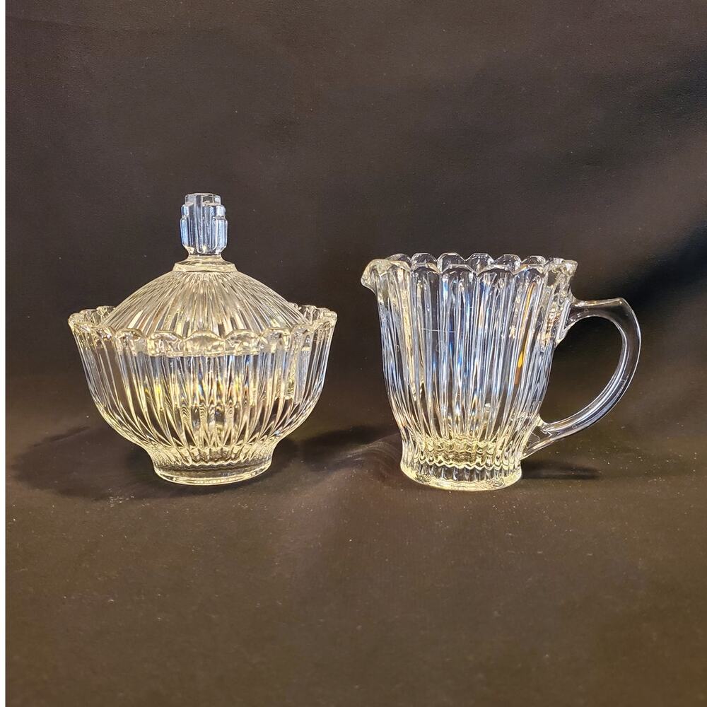 Vintage Mikasa Crystal Creamer n Covered Sugar in Royal Suite